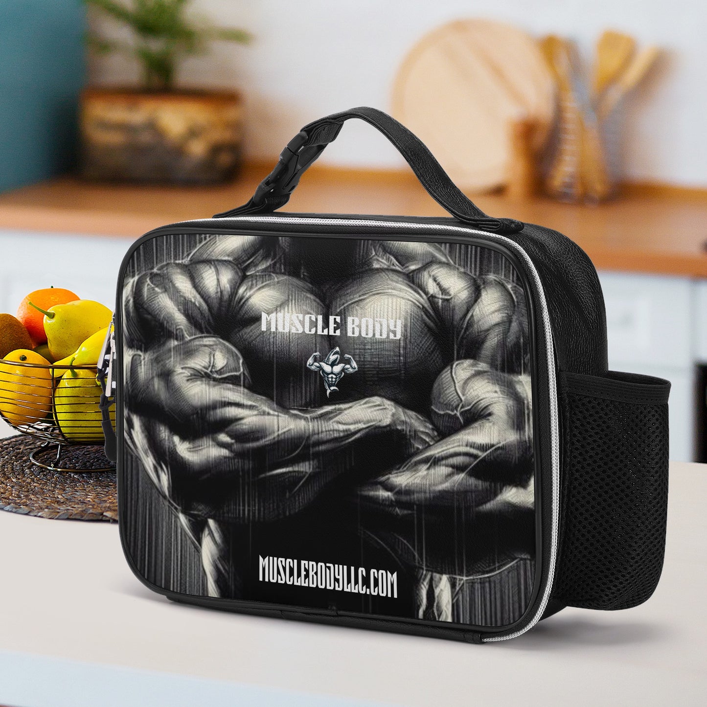 Muscle Body Detachable Leather Lunch Bag
