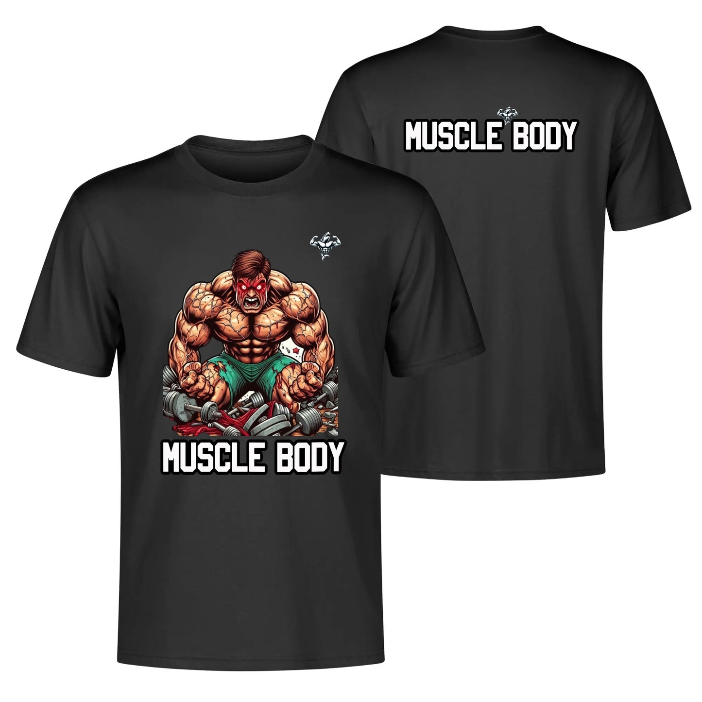 Mens Muscle Body Cartoon Tee