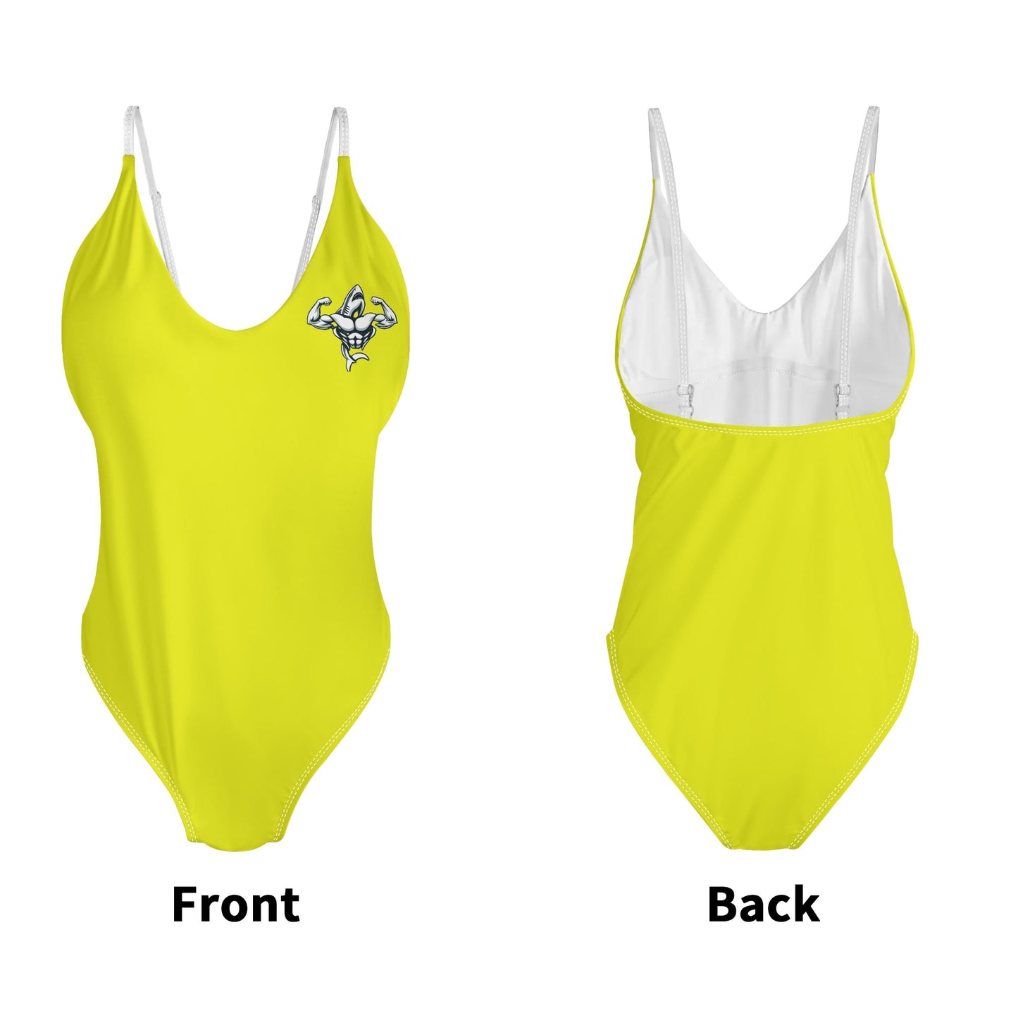 Muscle Body One Piece V-neck Low Back Bathing Suit