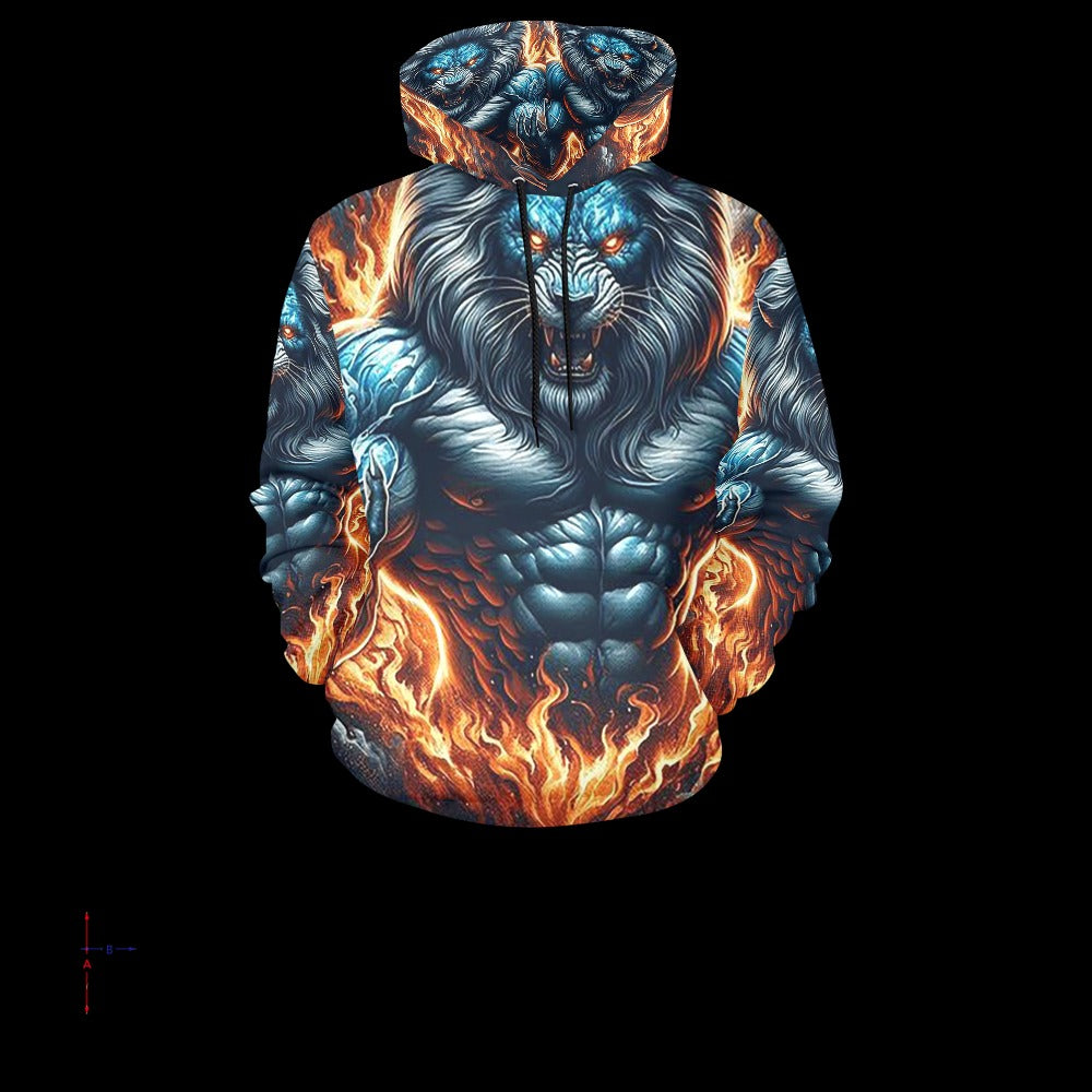 Men's Muscle Body Lion Hoodie (USA Size)