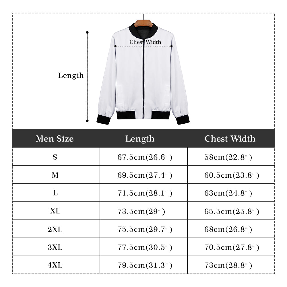 Mens Muscle Body Zip Bomber Jacket