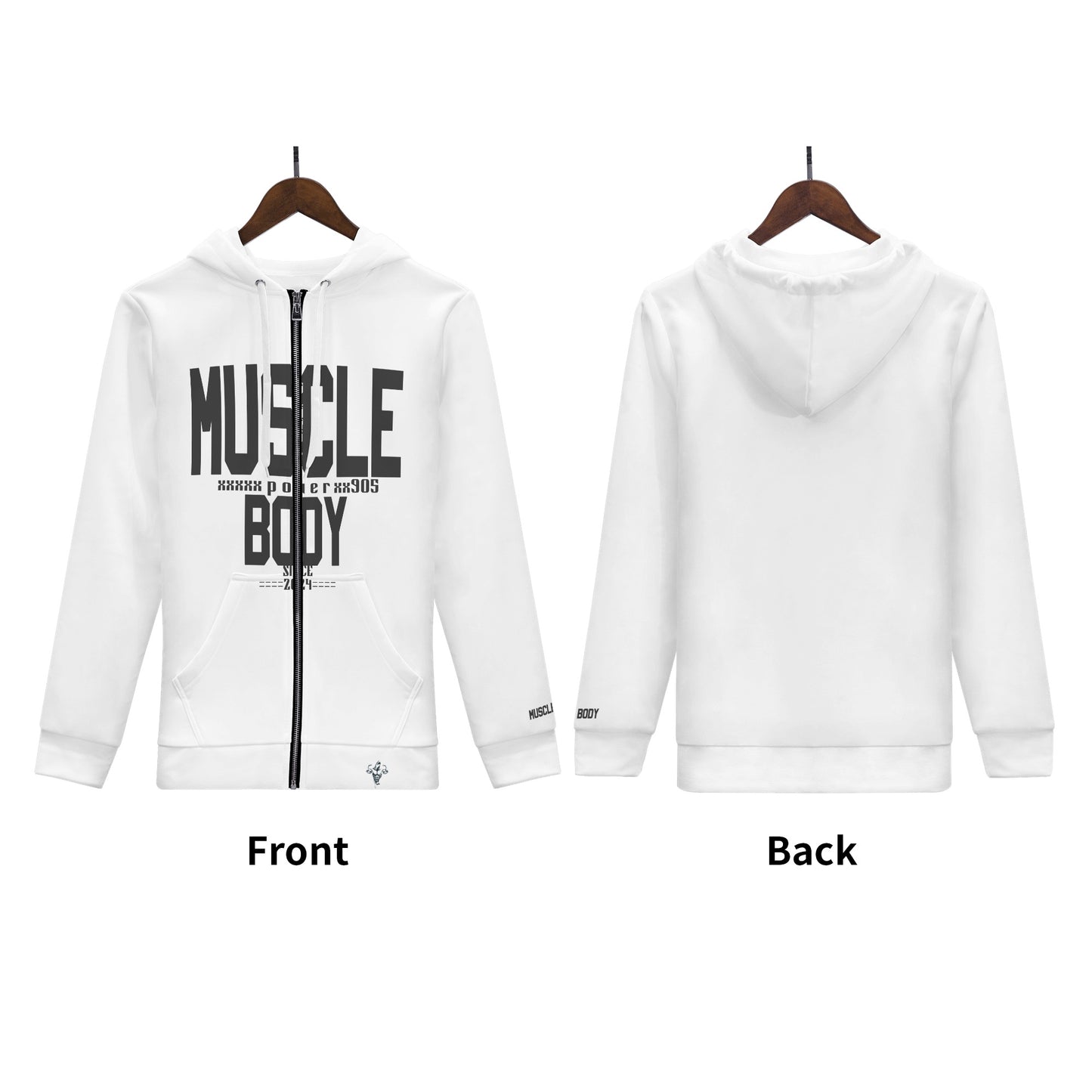 Womens Muscle Body Zip Up Hoodie