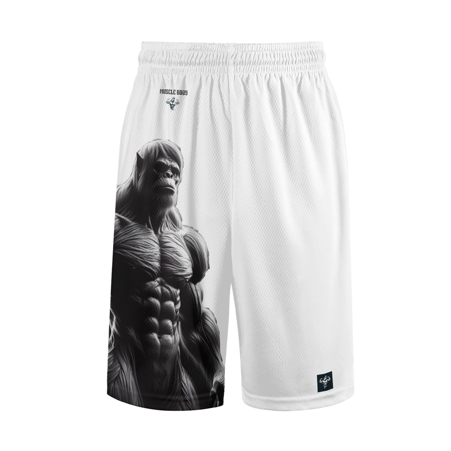 Mens Muscle Body Mesh Basketball & Running Shorts