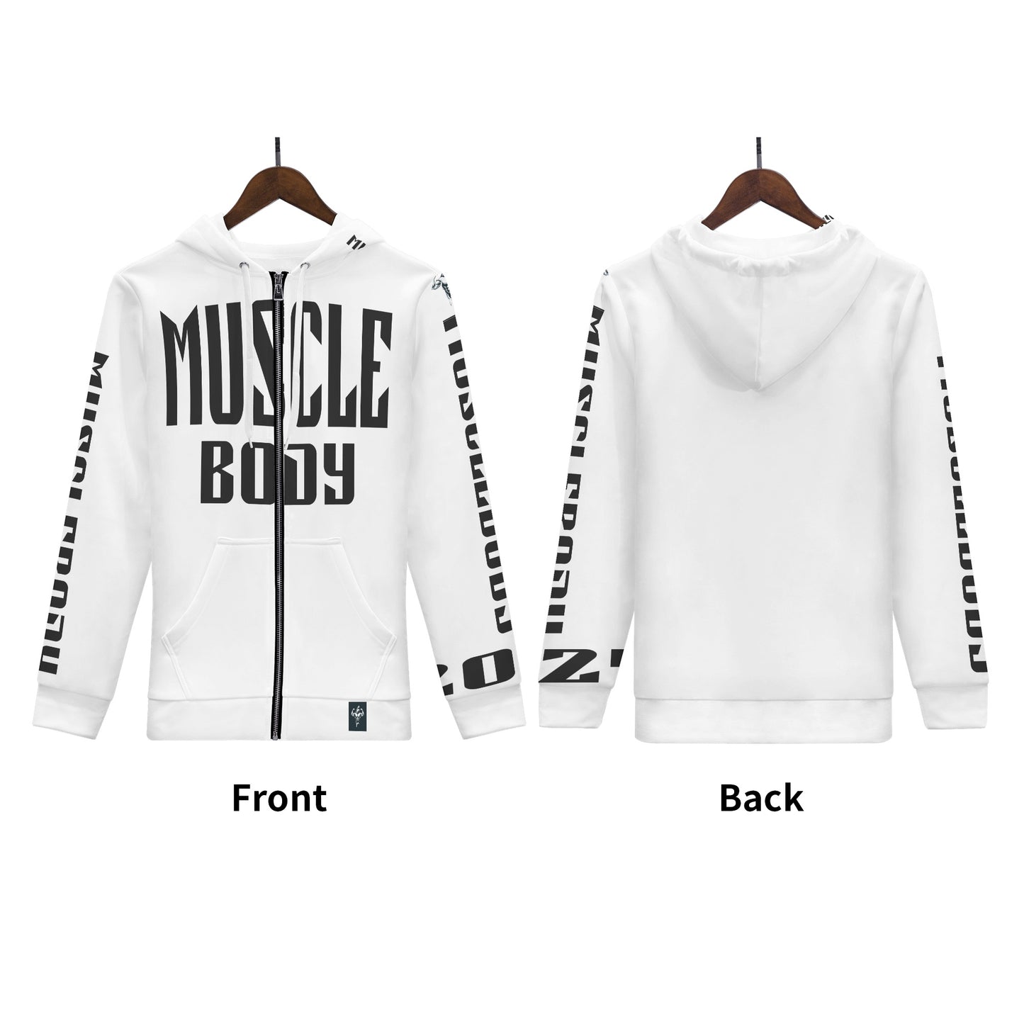 Mens Muscle Body Classic Zip Hoodie