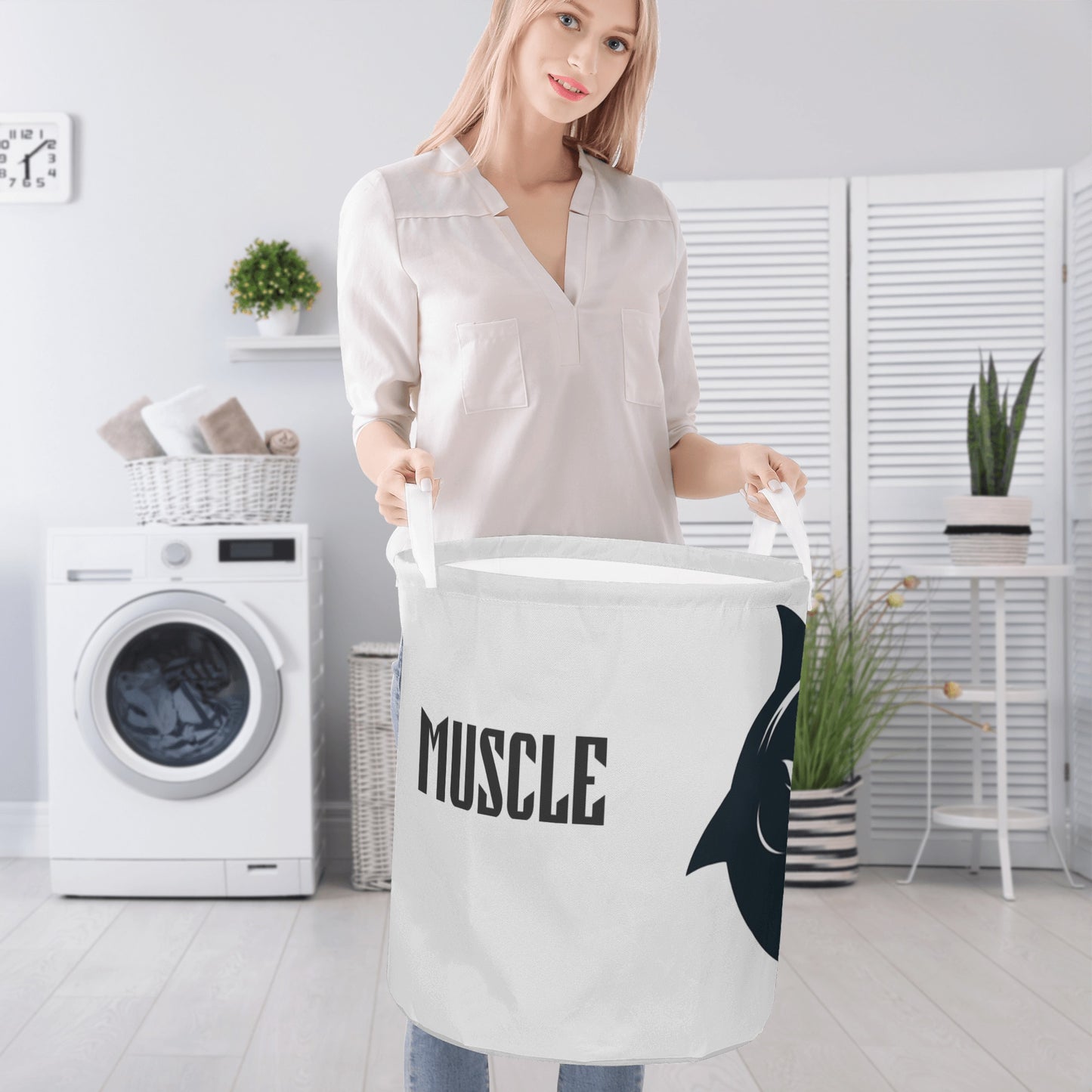 Muscle Body Round Laundry Basket