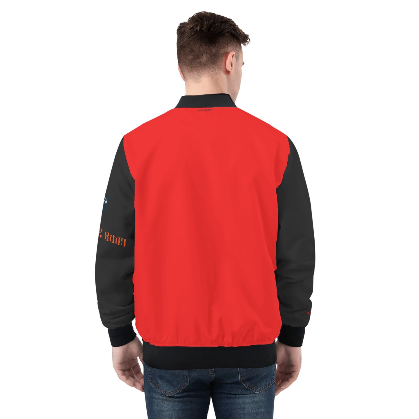 Mens Muscle Body Zip Bomber Jacket