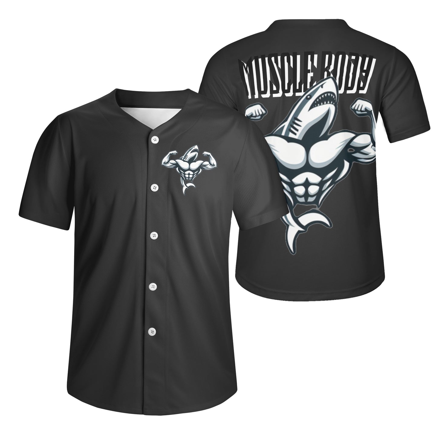 Men's Muscle Body Short Sleeve Baseball Jersey