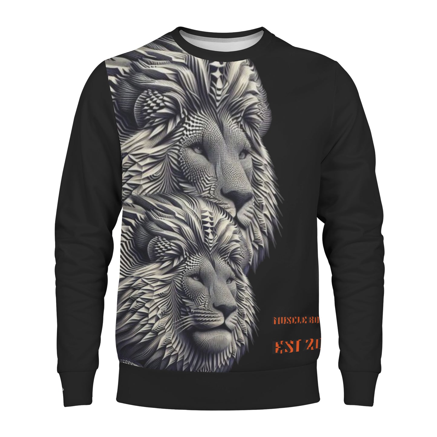 Mens Muscle Body 3D Style Crew Neck Sweatshirt