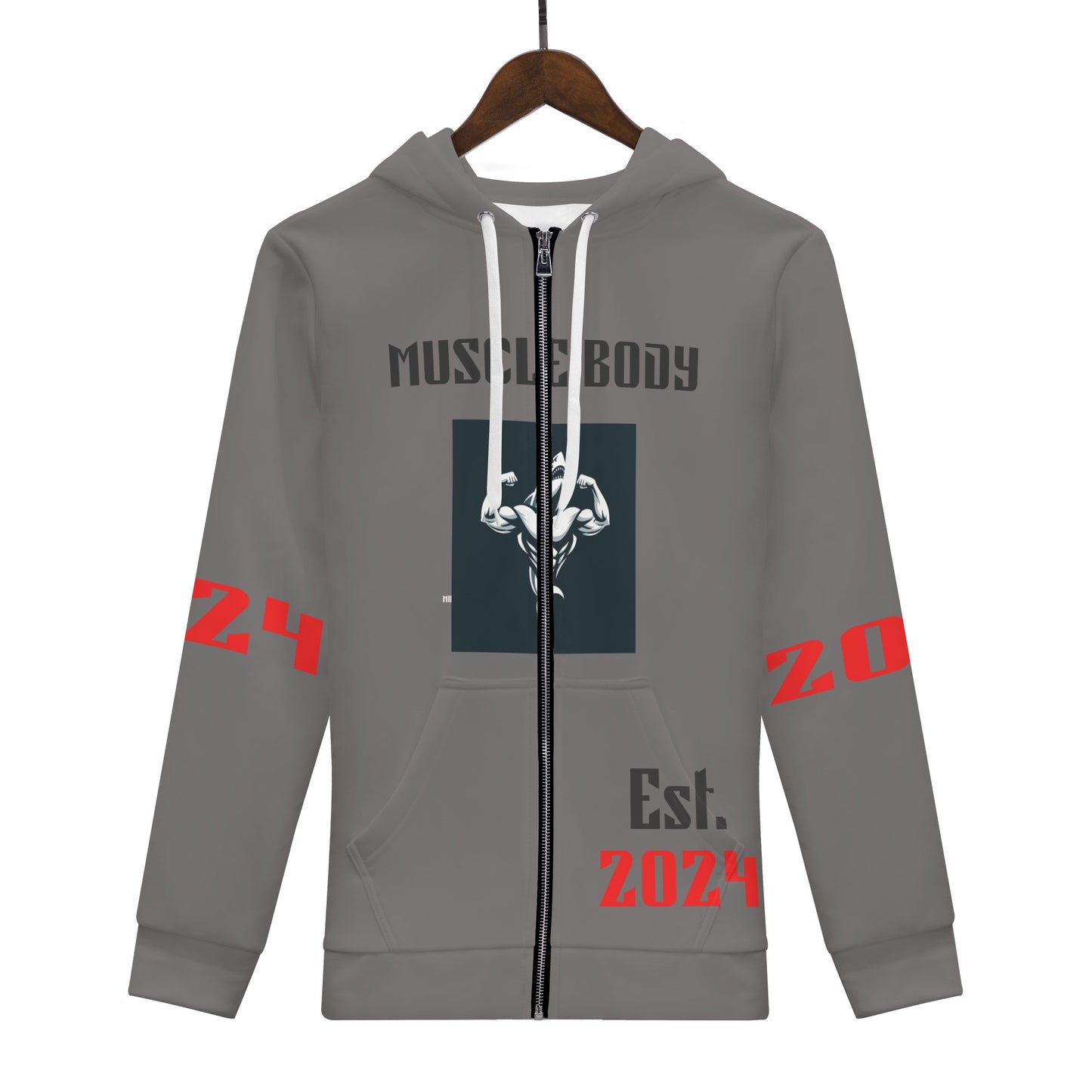 Mens Muscle Body Classic Zip Hoodie