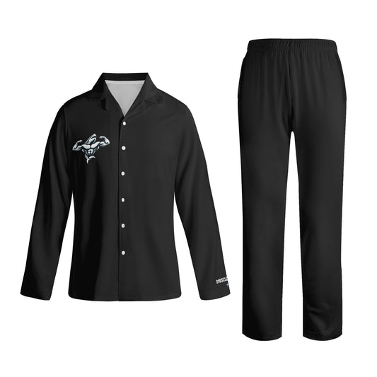 Muscle Body Unisex Notch Collar Long-Sleeve Pajama Set