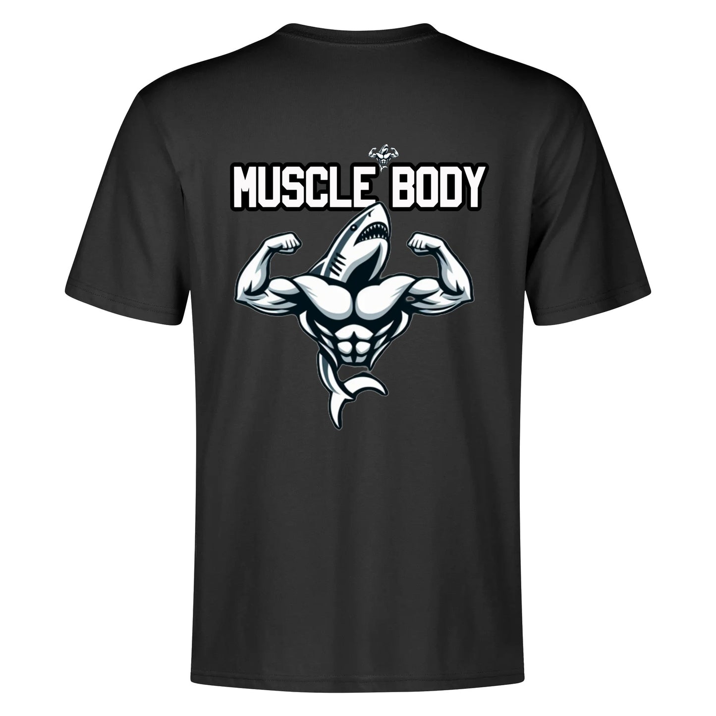 Mens Muscle Body Big Shark Tee