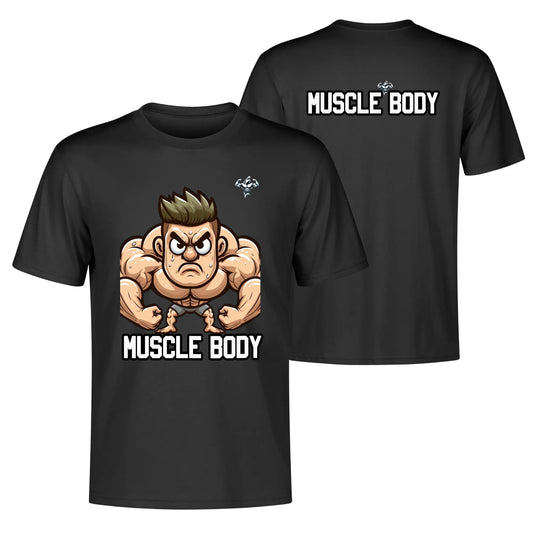 Mens Muscle Body Cartoon Tee