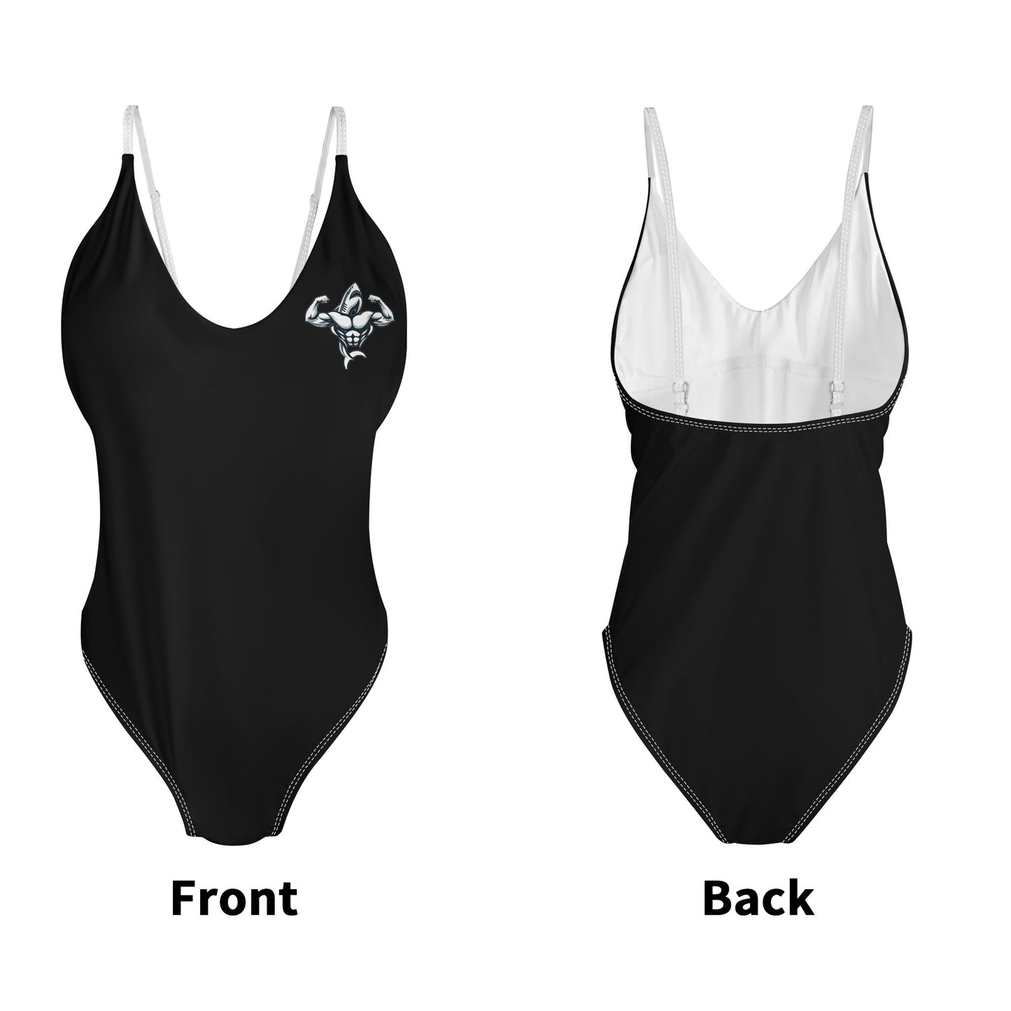 Muscle Body One Piece V-neck Low Back Bathing Suit