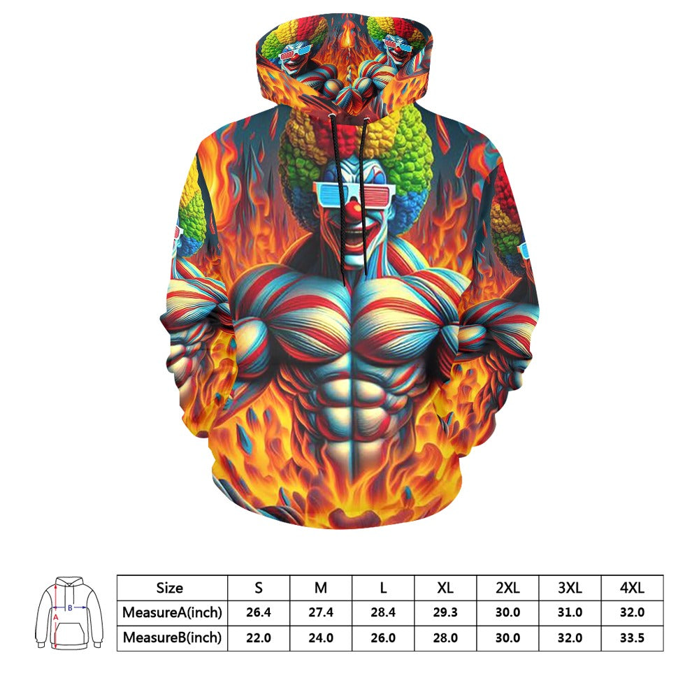 Men's Muscle Body Clown Hoodie (USA Size)