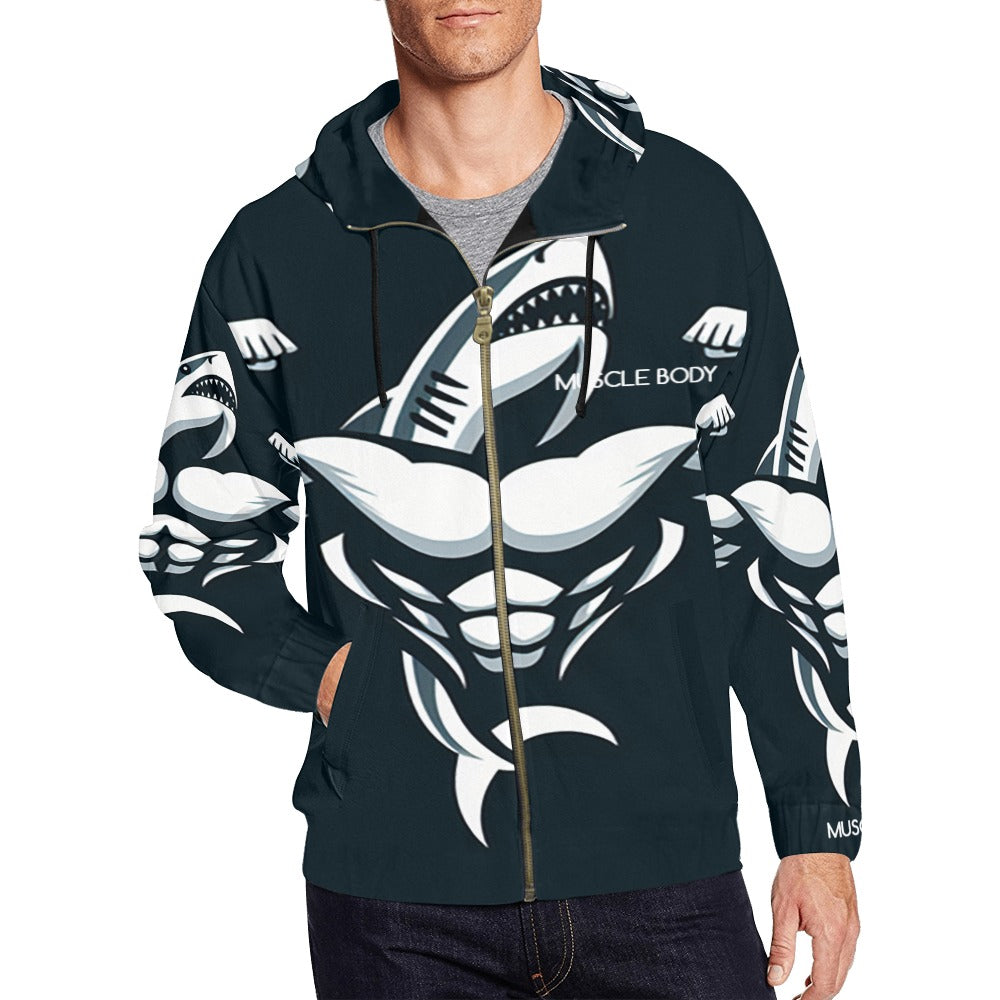 Men's Muscle Body Zip Hoodie