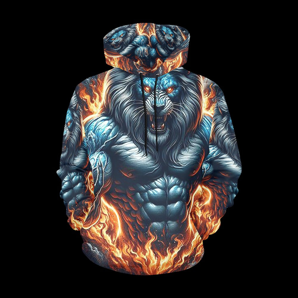 Men's Muscle Body Lion Hoodie (USA Size)