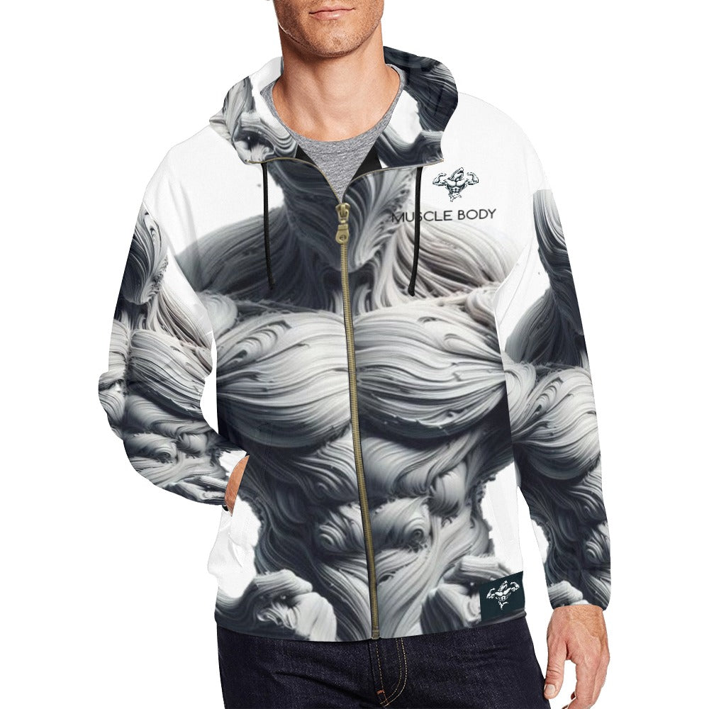 Men's Muscle Body Zip Hoodie