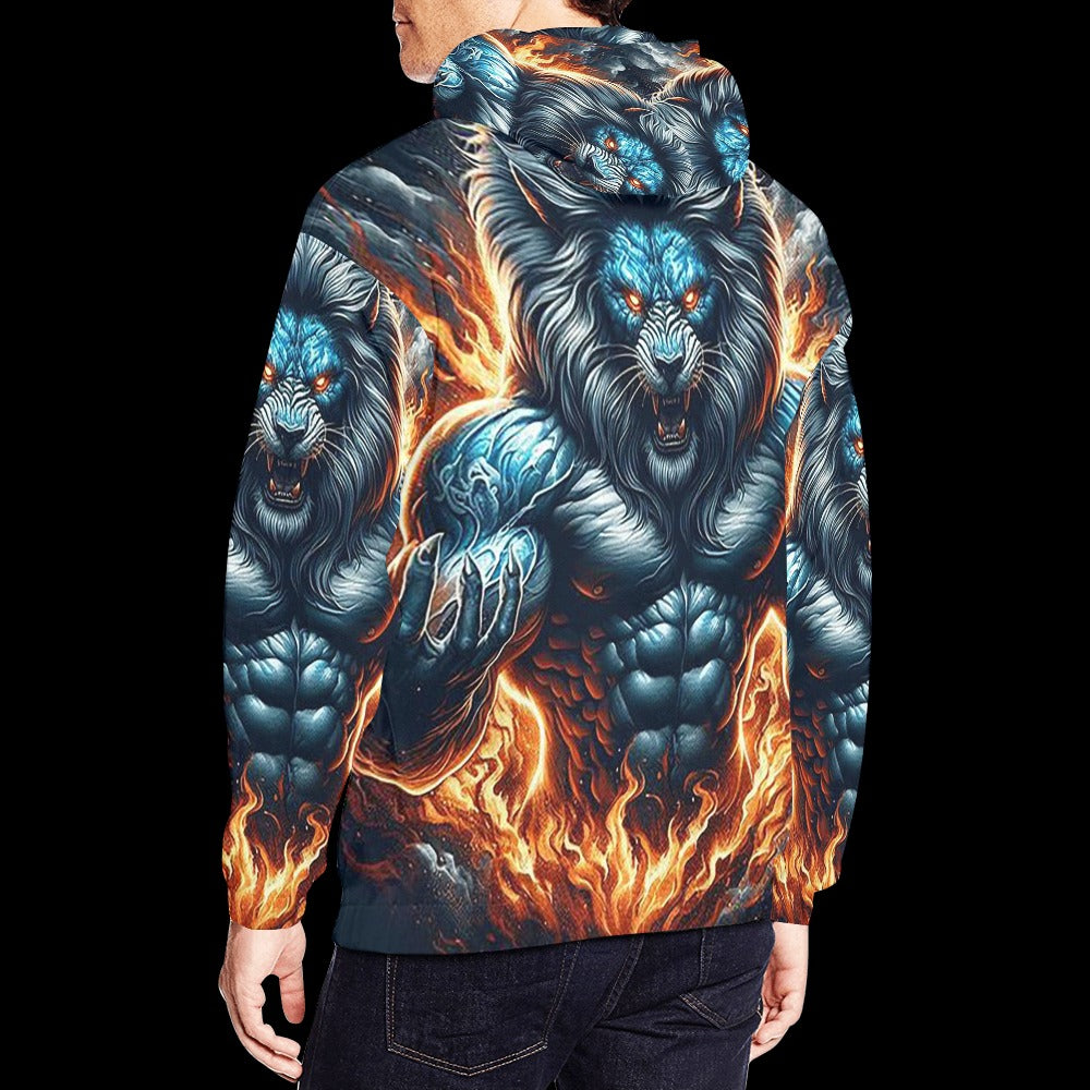 Men's Muscle Body Lion Hoodie (USA Size)