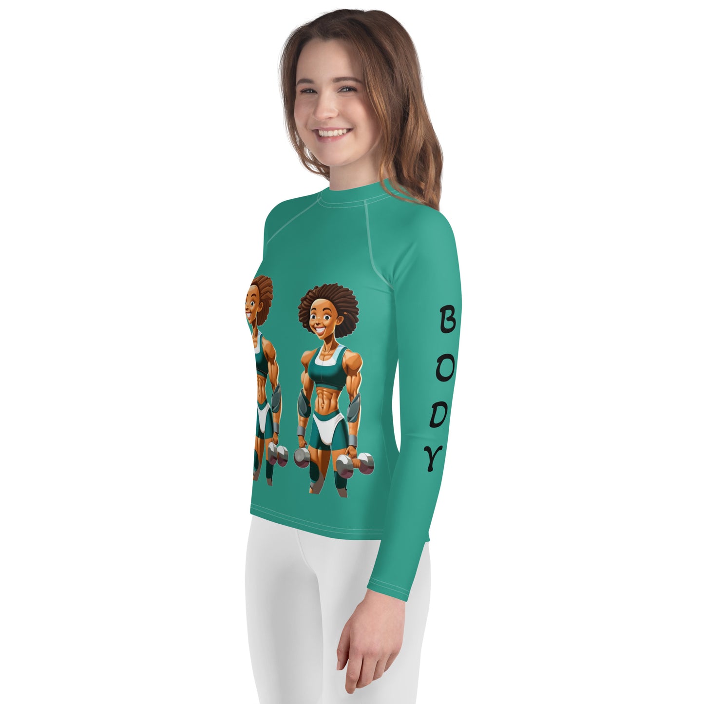 Muscle Body Girls Youth Rash Guard