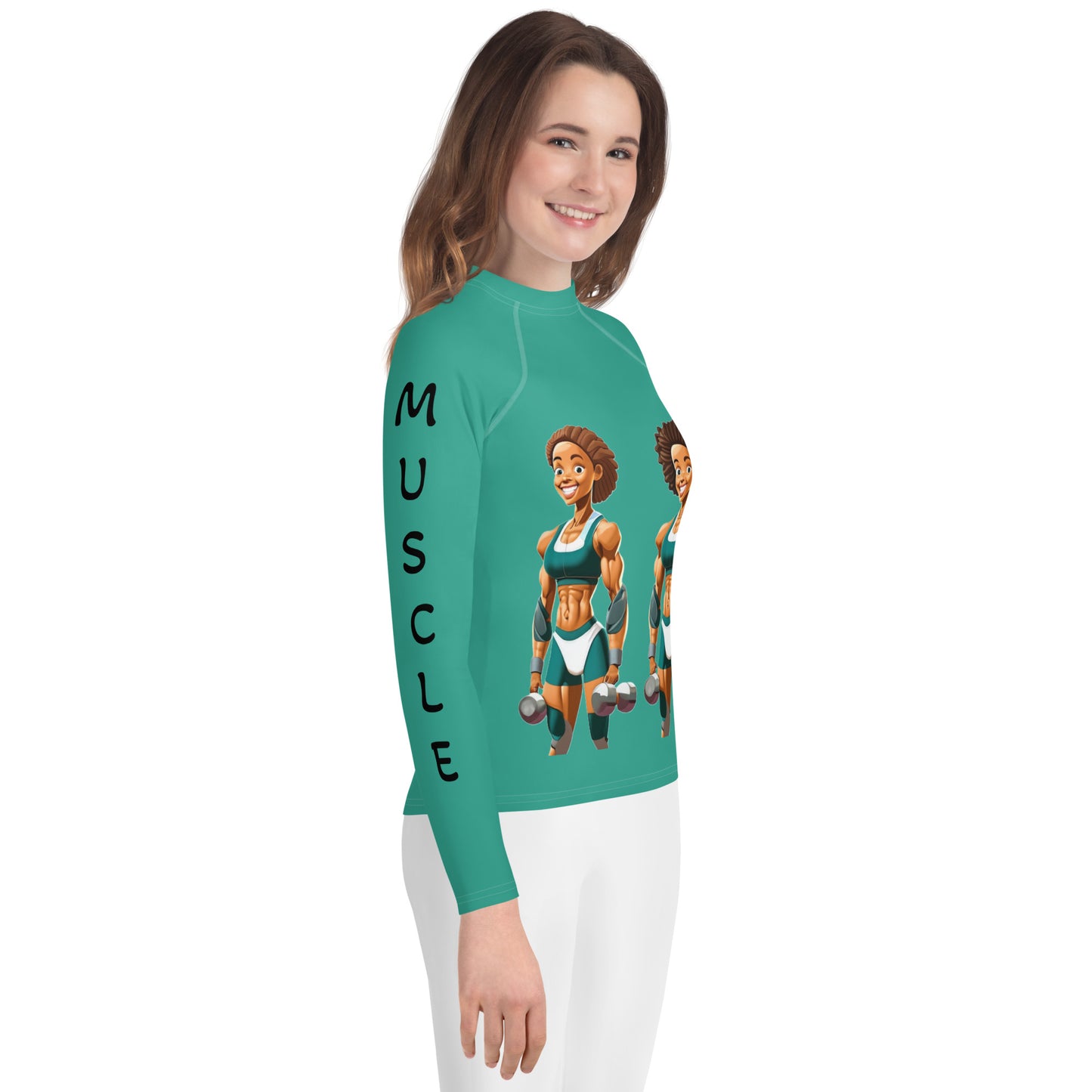 Muscle Body Girls Youth Rash Guard