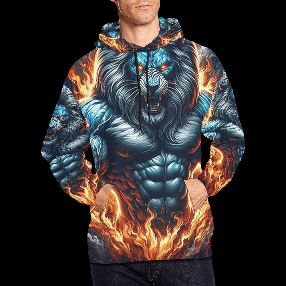 Men's Muscle Body Lion Hoodie (USA Size)