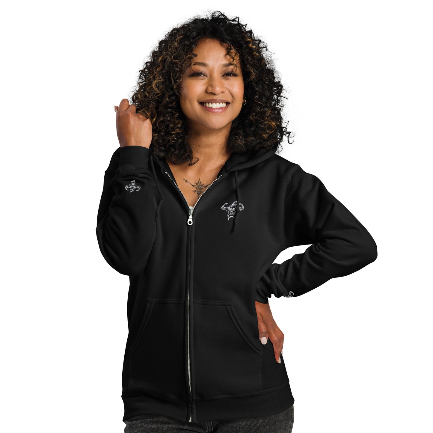 Muscle Body Women's Embroidered Heavy Blend Zip Hoodie