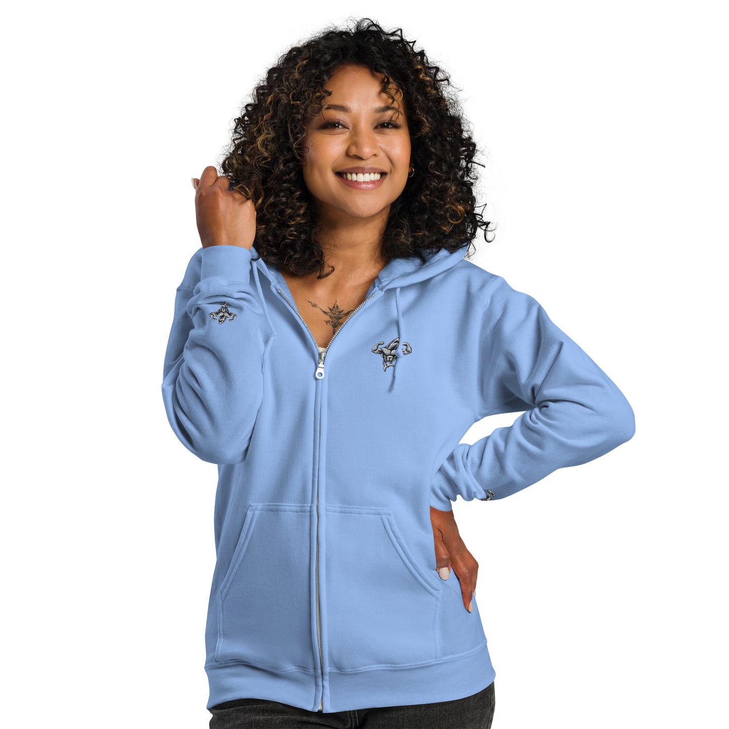 Muscle Body Women's Embroidered Heavy Blend Zip Hoodie