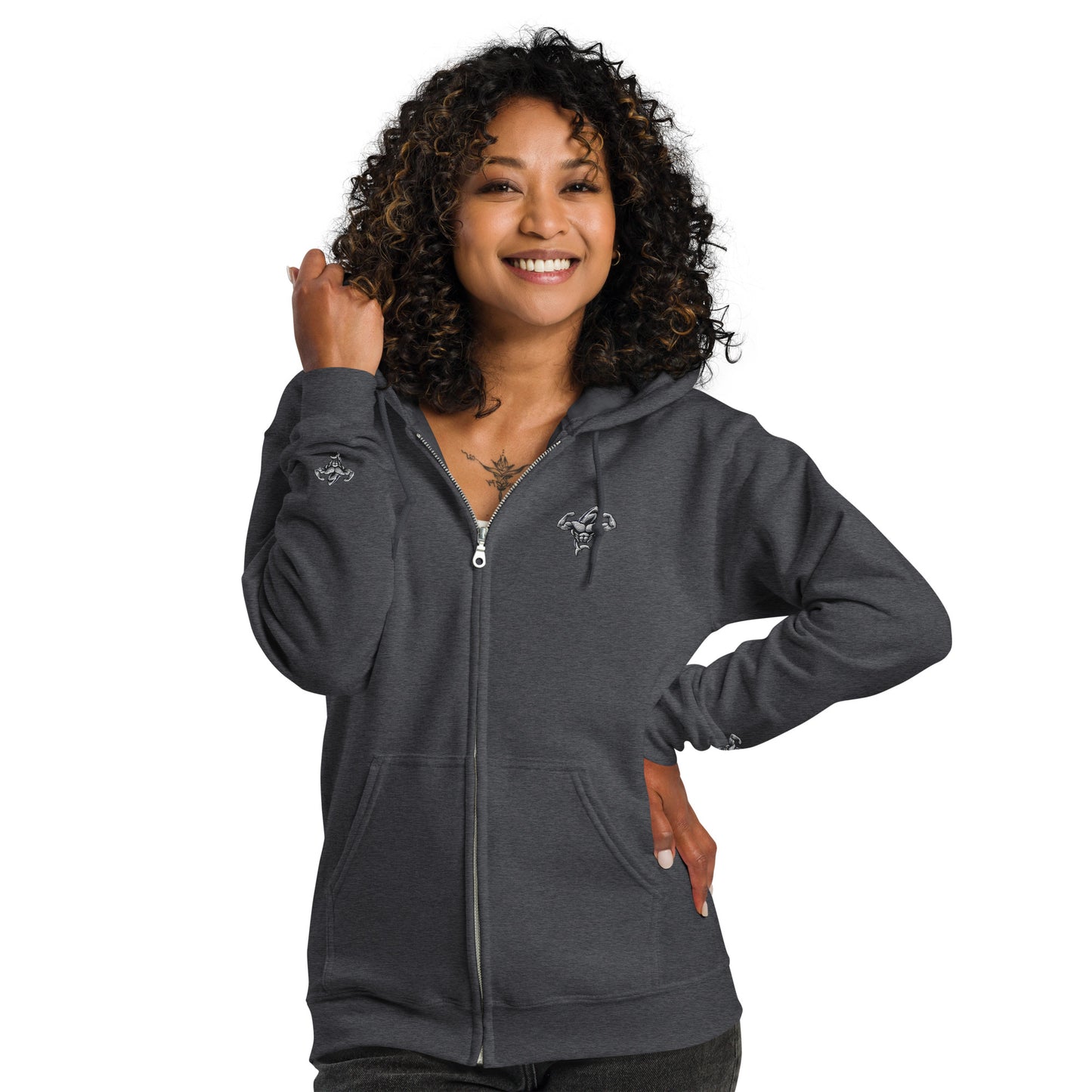 Muscle Body Women's Embroidered Heavy Blend Zip Hoodie