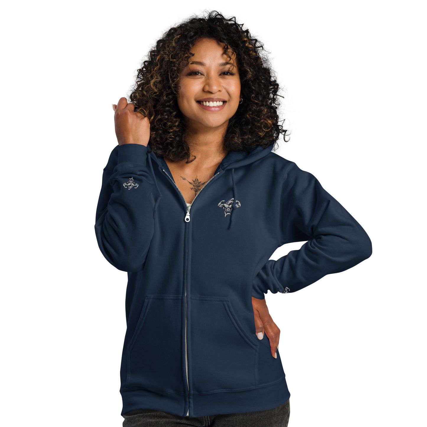 Muscle Body Women's Embroidered Heavy Blend Zip Hoodie