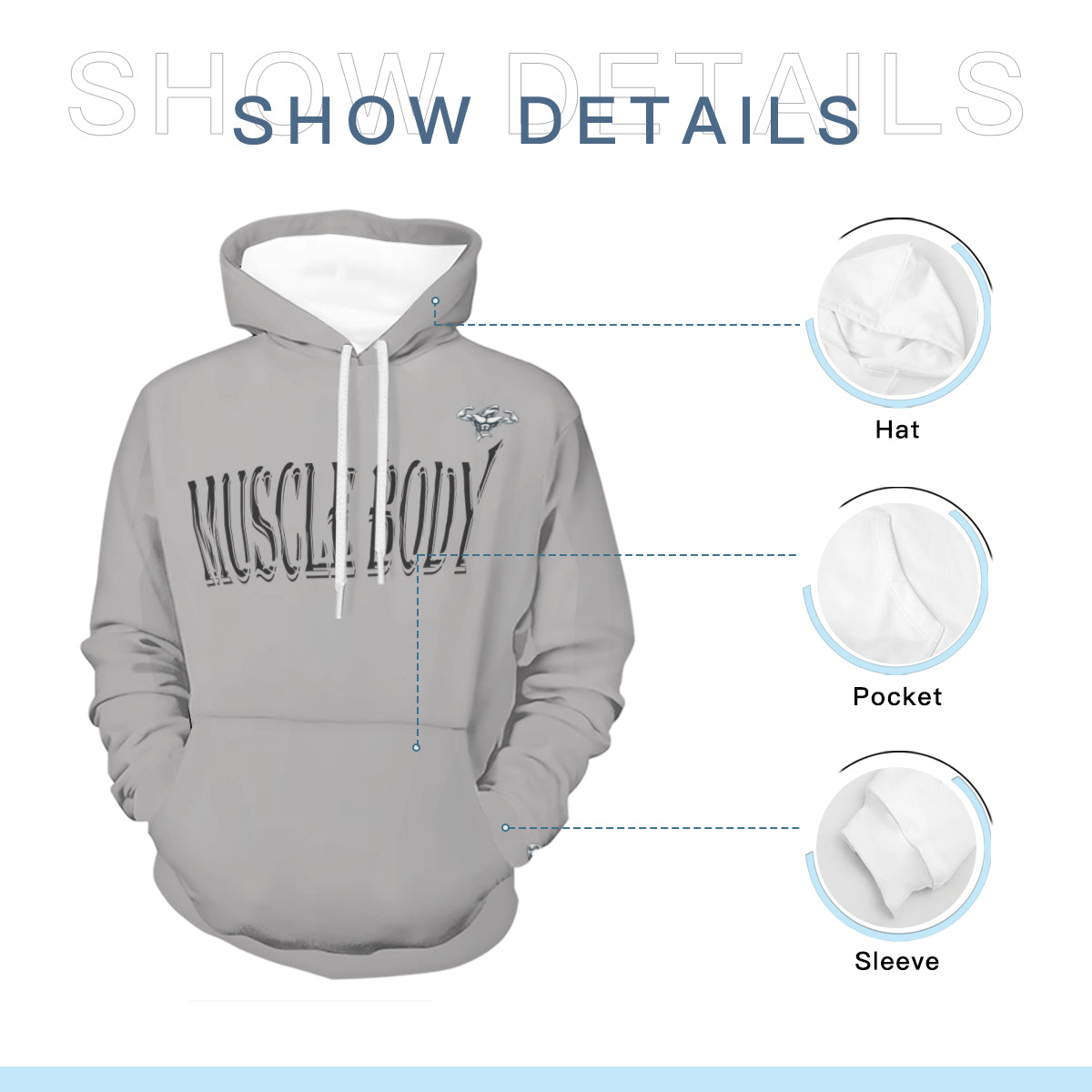 Men's Muscle Body Bodybuilder Hoodie