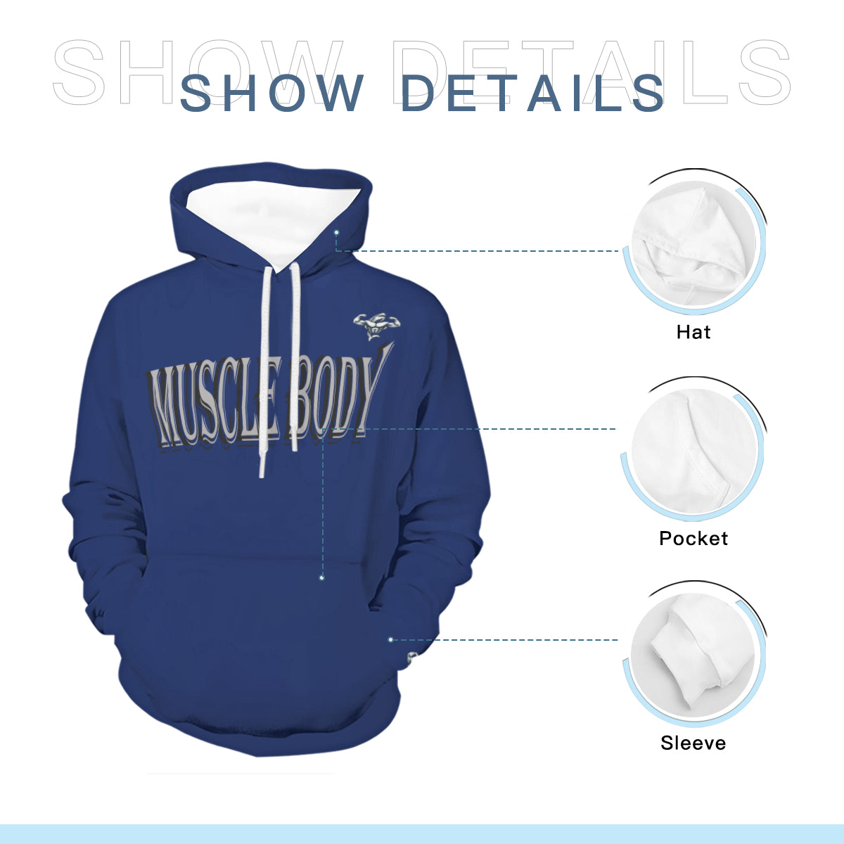 Men's Muscle Body Bodybuilder Hoodie